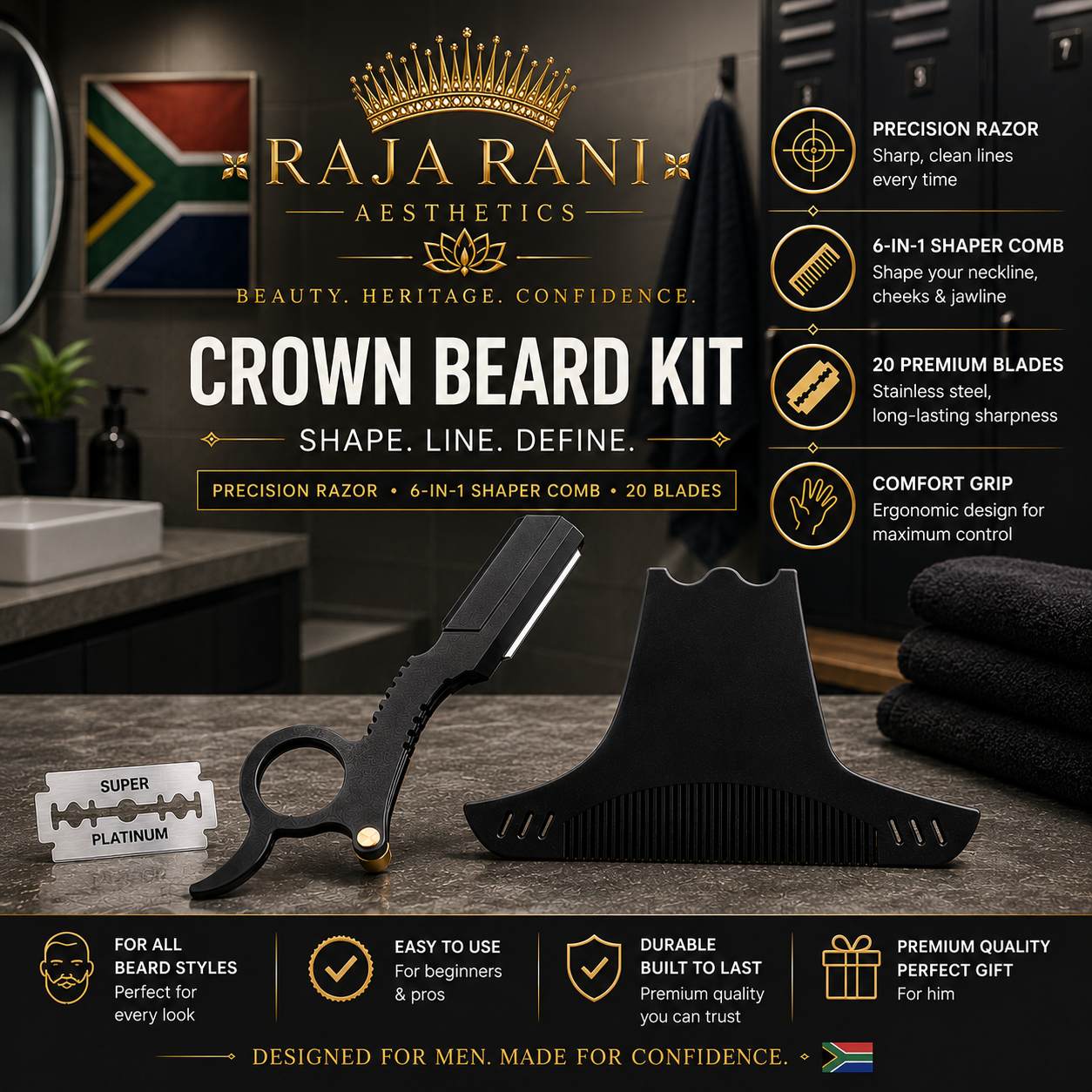 Raja Rani Aesthetics™ | The Crown Beard Kit